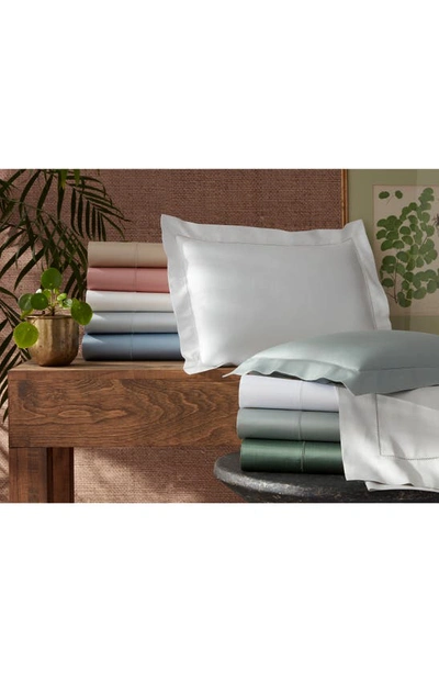 Shop Matouk Talita 615 Thread Count Cotton Sateen Fitted Sheet In Pool