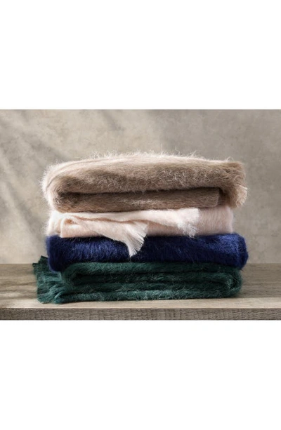 Shop Matouk Bruno Alpaca & Merino Wool Throw Blanket In Navy