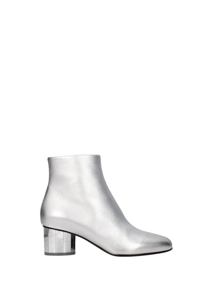 Shop Ferragamo Ankle Boots Leather Silver