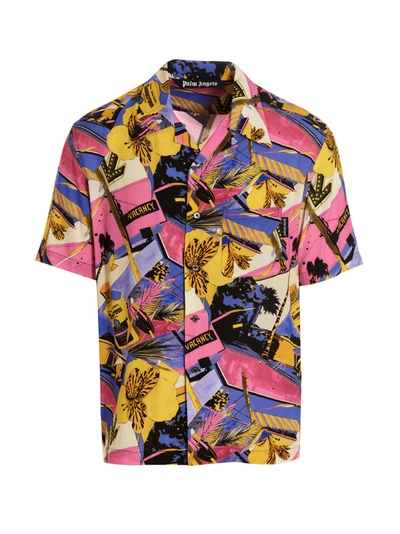 Shop Palm Angels 'miami Mix Bowling' Shirt In Multicolor