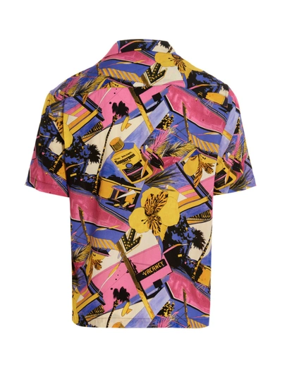Shop Palm Angels 'miami Mix Bowling' Shirt In Multicolor