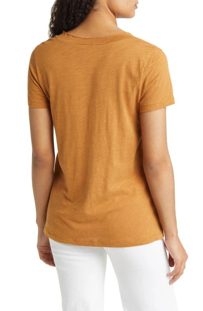 Shop Caslon V-neck Short Sleeve Pocket T-shirt In Tan Sugar