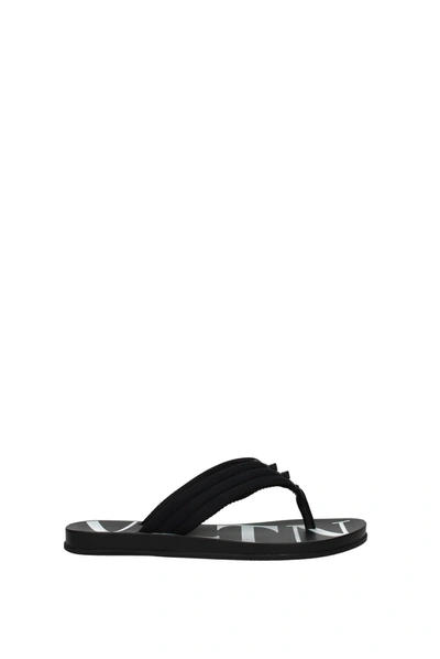 Shop Valentino Flip Flops Fabric Black