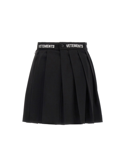 Shop Vetements School Skirts Black