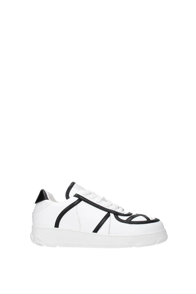 Shop Gcds Sneakers Leather White Black