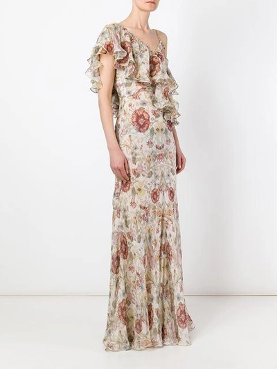Shop Alexander Mcqueen Long Flower Print Dress