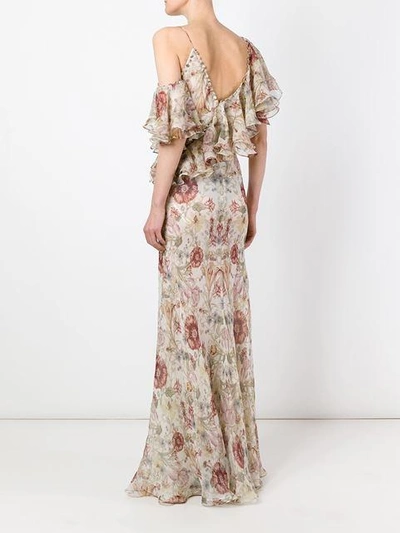 Shop Alexander Mcqueen Long Flower Print Dress