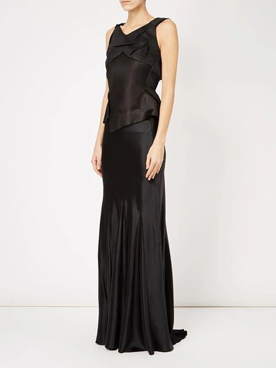Maison Margiela Satin Gown In Black