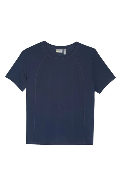 Shop Zella Breeze Thru Mesh Active T-shirt In Navy Sapphire