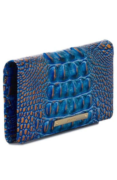 Shop Brahmin 'ady' Croc Embossed Continental Wallet In Deep Azure