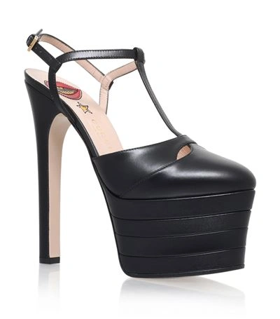 Shop Gucci Angel 160 Platform Pumps In Black