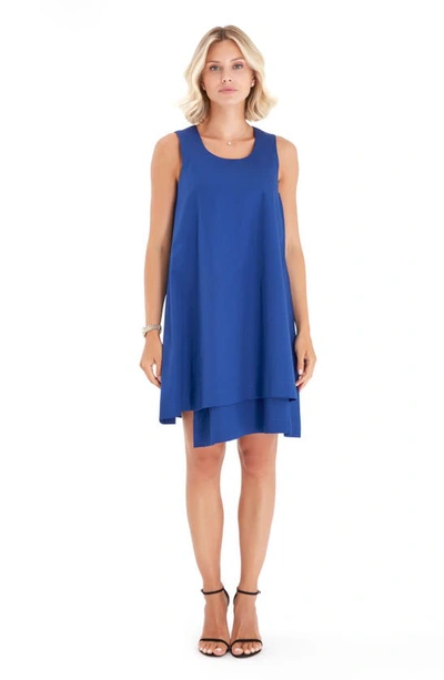 Shop Accouchée Sleeveless Cotton Maternity/nursing Swing Dress In Azure Blue