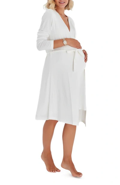 Shop Accouchée Maternity/nursing Nightgown & Robe Set In Ecru