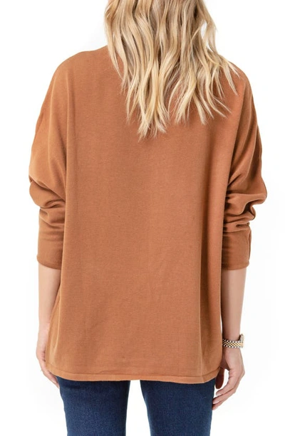 Shop Accouchée Crossover Long Sleeve Maternity/nursing Top In Toffee
