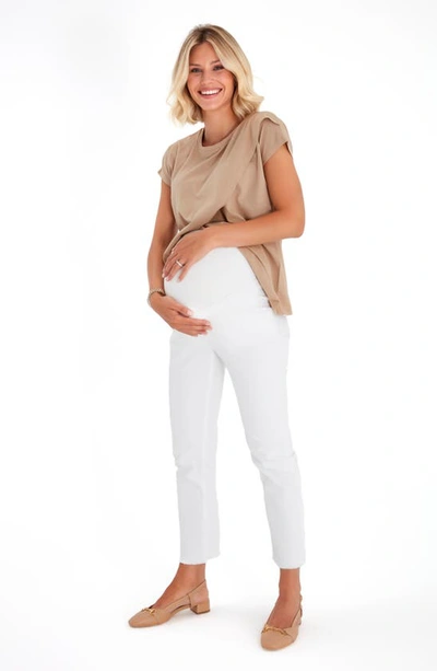 Shop Accouchée Foldover Waistband Pants In White