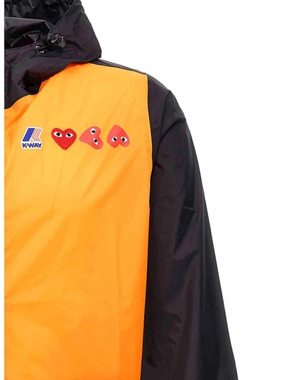 Shop Comme Des Garçons Play X K-way Hooded Jacket Casual Jackets, Parka Orange
