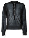 BALMAIN Lace-Up Sweater,S6HM676D385L