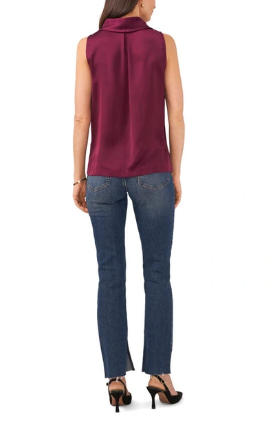 Shop Vince Camuto Hammered Satin Sleeveless Cowl Neck Top In Grape Wine