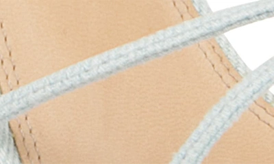 Shop Black Suede Studio Talia Ankle Tie Pointed Toe Sandal In Light Denim