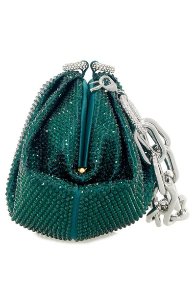 Shop Judith Leiber Gemma Crystal Clutch In Silver Emerald