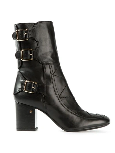 Laurence Dacade Merli Calfskin Leather Boots In Black Shiny Calf
