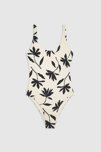 Shop Anine Bing Jace One Piece In Ivory Daisy Print