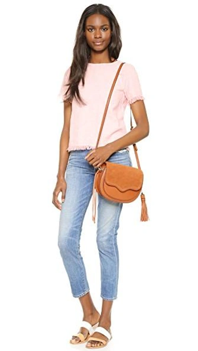 Shop Rebecca Minkoff Large Suki Saddle Bag In Almond