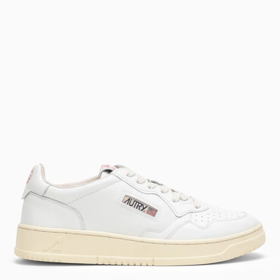 Shop Autry White Leather Medalist Low-top Sneakers
