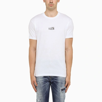 Shop Dsquared2 | White Icon Print Crewneck T-shirt