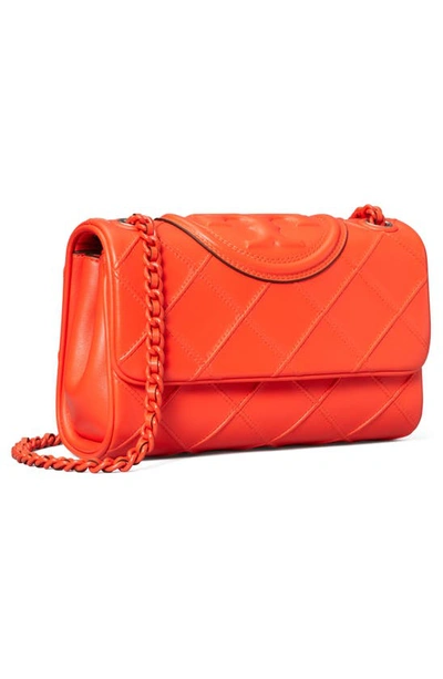Tory Burch Small Fleming Soft Convertible Leather Shoulder Bag In Sour Cherry