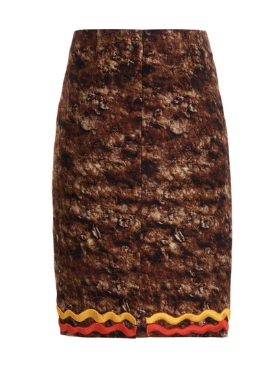 Shop Moschino 'hamburger' Skirt In Multicolor