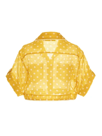 Shop Zimmermann Cropped Polck Shirt Shirt, Blouse Yellow