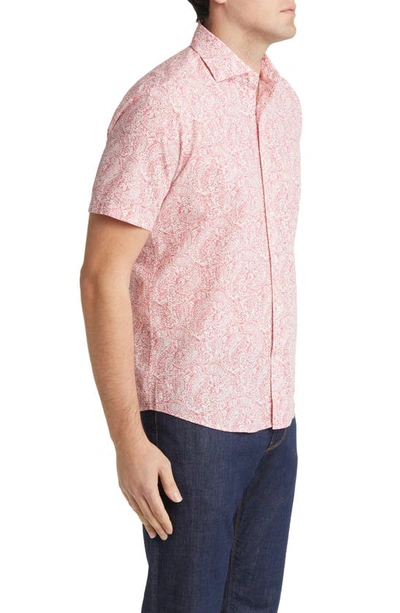 Shop Peter Millar Crown Crafted Bayhops Cotton Sport Shirt In Red Pear