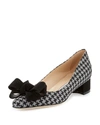 MANOLO BLAHNIK LISTONY HOUNDSTOOTH BOW PUMP