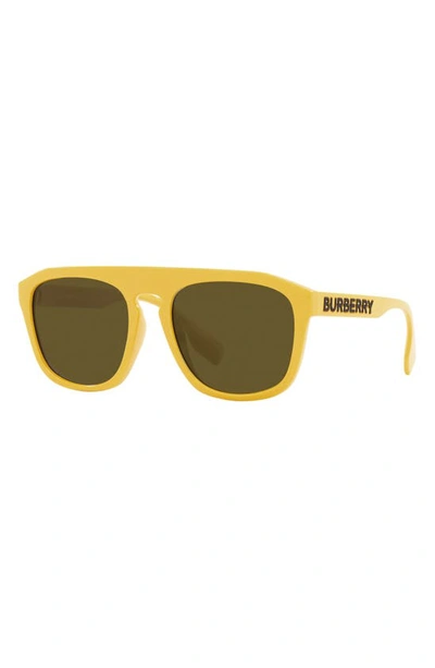 Shop Burberry Wren 57mm Square Sunglasses In Yellow