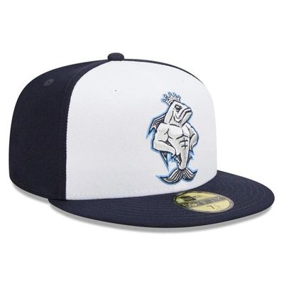 New Era White/navy Tampa Tarpons Marvel X Minor League 59fifty Fitted Hat