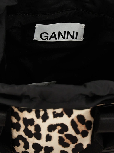 Shop Ganni Animal Print Handbag Hand Bags Multicolor