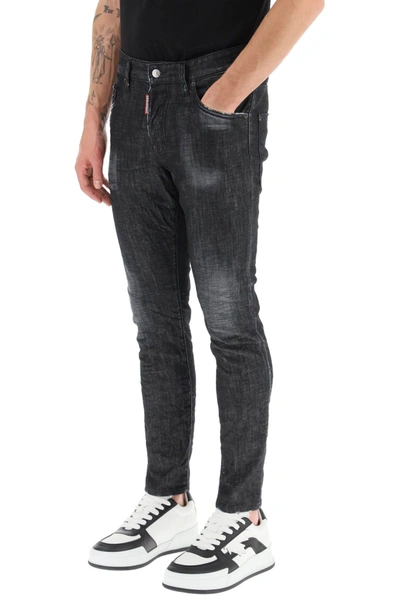 Shop Dsquared2 Black Clean Wash Skater Fit Jeans
