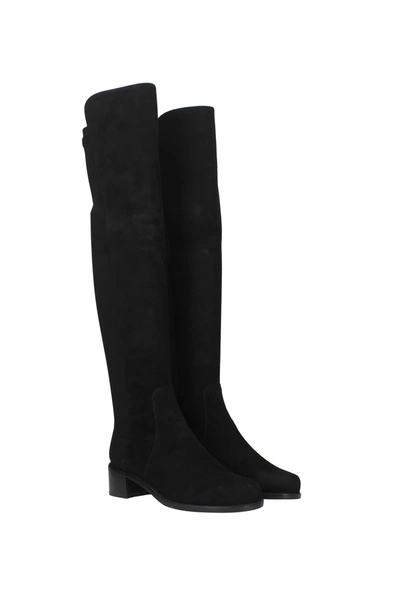 Shop Stuart Weitzman Boots Reserve Suede Black