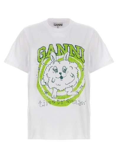 Shop Ganni Bunny T-shirt White