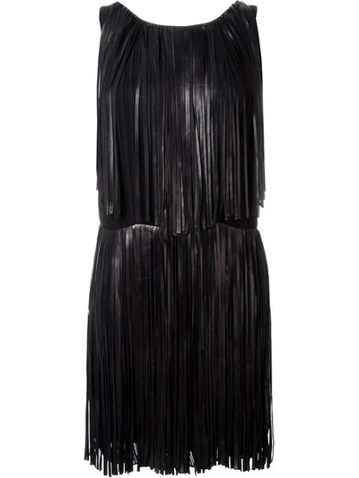 Sonia Rykiel Sleeveless Fringed Dress In Black