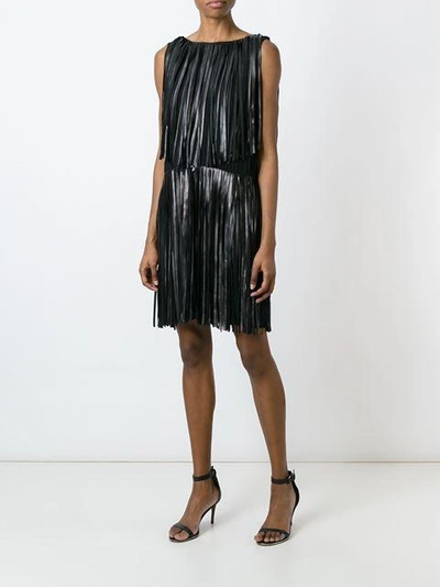 Shop Sonia Rykiel Sleeveless Fringed Dress - Black