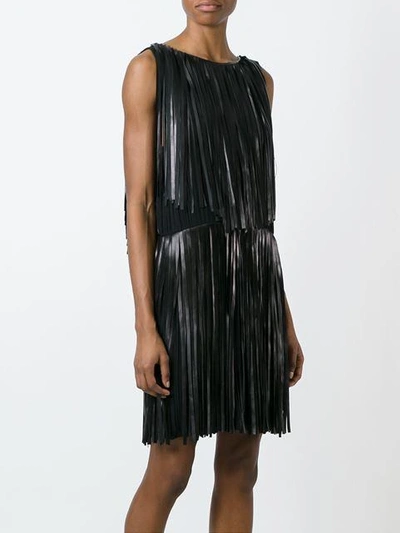 Shop Sonia Rykiel Sleeveless Fringed Dress - Black
