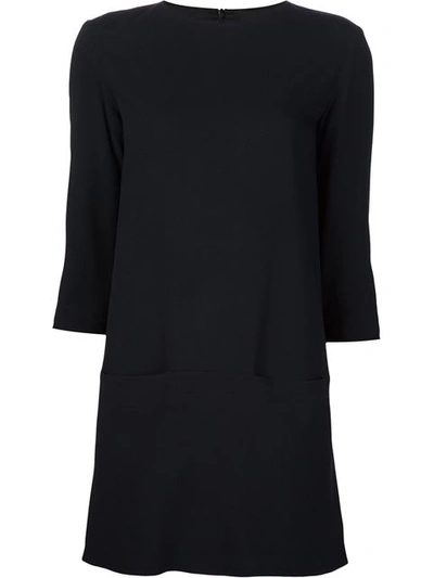 The Row Marina 3/4-sleeve Dress With Pockets In Black