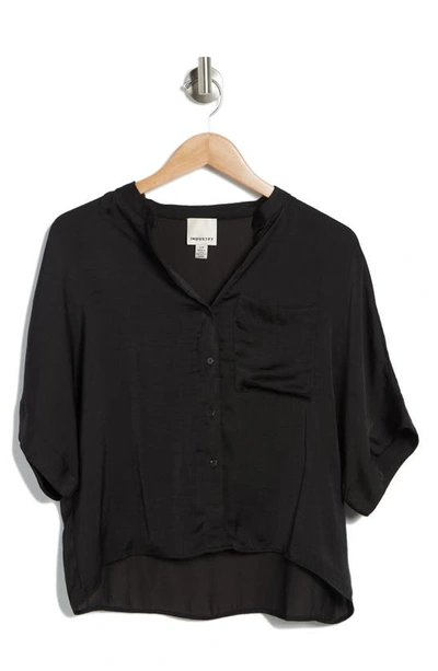 Shop Industry Republic Clothing Airflow Elbow Sleeve Popover Shirt In Black