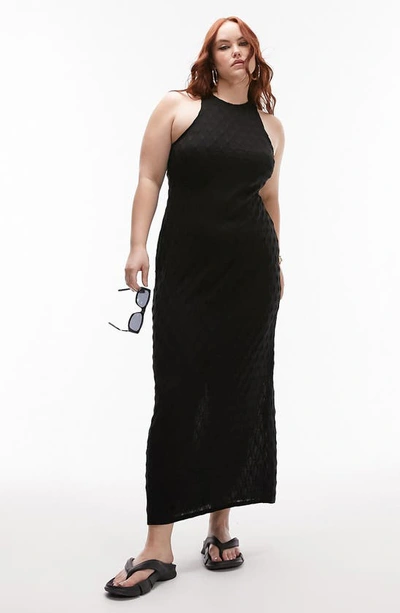 Topshop Curve Textured Dress In Black | ModeSens