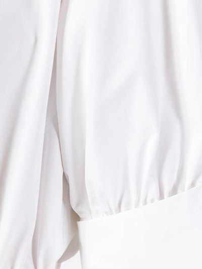 Shop Fendi Shortsleeved Cotton Wrap Shirt In White