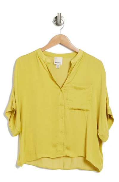 Shop Industry Republic Clothing Airflow Elbow Sleeve Popover Shirt In Anjou Pear