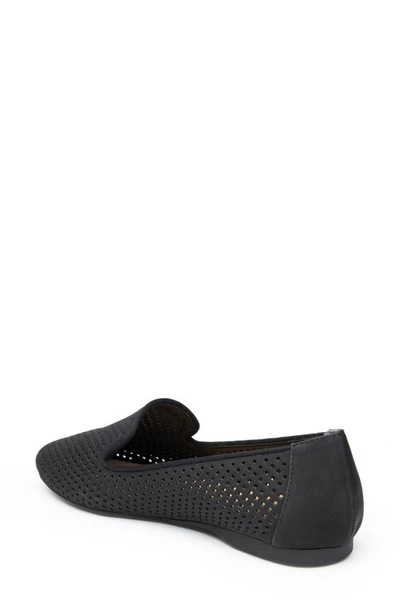 Shop Me Too Perforated Loafer In Black Nubuck