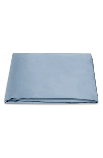 Matouk Talita 615 Thread Count Cotton Sateen Flat Sheet In Hazy Blue